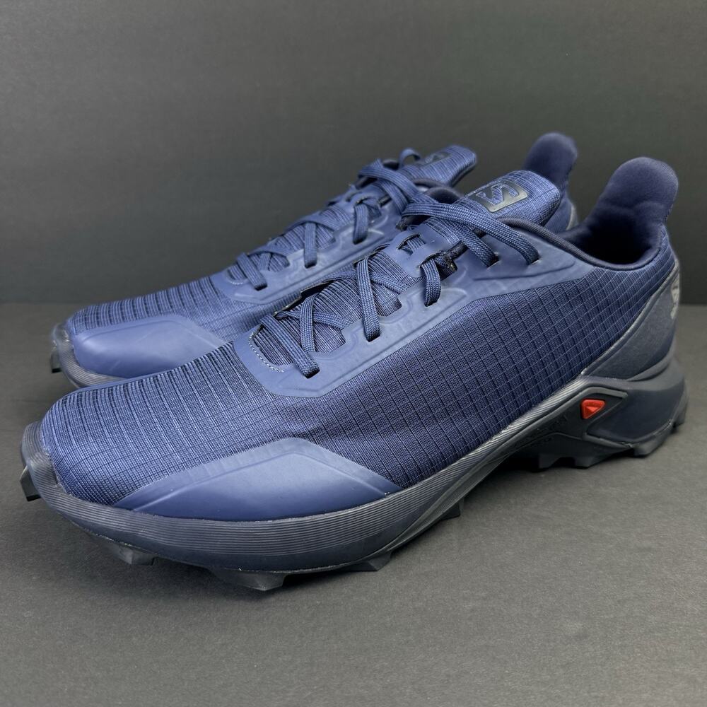 Salomon Alphacross Men’s 10.5 Navy Blue Trail Running Hiking Sneakers Shoes
